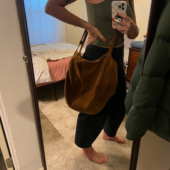 Free People Tan Suede Tote Bag - Picture 2 of 8